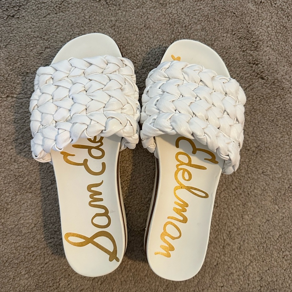 Sam Edelman Women's White Slide Sandals 6